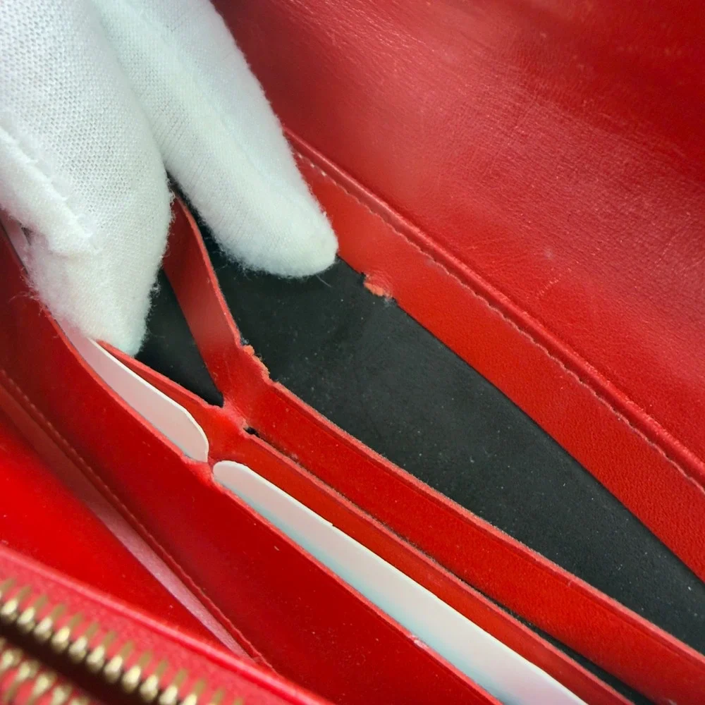 Louis Vuitton Sarah Wallet Womens Red Monogram Vernis Leather‎ TN4115 M.H Stamp